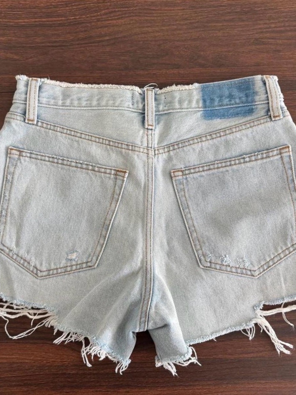 Abercrombie & Fitch Light Blue Frayed Denim Cutoff Shorts - Picture 2 of 2